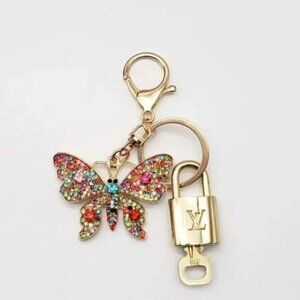 100% Auth Louis Vuitton Lock & Key with unbranded Bagcharm, Keycharm, Keychain